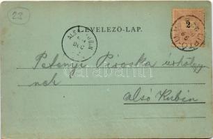 1899 (Vorläufer) Liptóújvár, Liptó-Újvár, Liptovsky Hrádok (Tátra); Hradek vár este. Schmidt Edgar /...