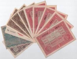 1916. 1K + 1917. 2K (5x) + 1923. 100K (3x) + Ausztria 1922. 20K + 100K T:I-III
Hungary 1916. 1 Koro...