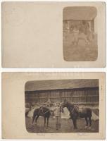 2 db 1915-ös osztrák-magyar katonai lovas fotó / 2 K.u.k. military photos with horses + Amtlich kontrolliert! Generalstabsabteilung der 15. I.T.D.