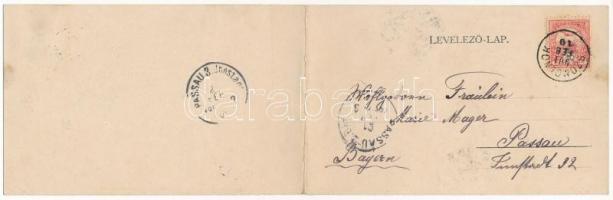 1901 Szomolnok, Schmölnitz, Smolník; látkép. Fried Miksa kiadása. 2-részes kihajtható panorámalap / ...