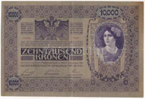 1918. 10.000K piros "MAGYARORSZÁG" felülbélyegzéssel, "1003 42632" egyik oldala ...