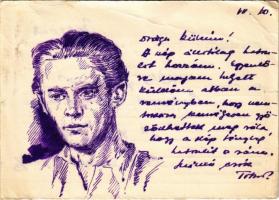 1950 Dr. Ritvay Tibor szovjet hadifogoly levele és saját kezű rajza szüleinek (fa)
