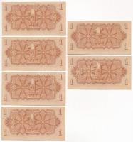 Csehszlovákia 1944. 1K (6x) sorszámkövetők két részletben T:I,I-
Czechoslovakia 1944. 1 Koruna (6x)...