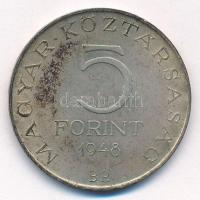 1948. 5Ft Ag "Petőfi" T:1- patina Adamo EM1