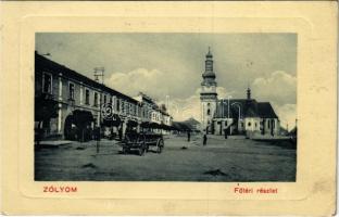 1916 Zólyom, Zvolen; Fő tér, Római katolikus templom, üzletek. W.L. Bp. N. 5912. / main square, Catholic church, shops (EK)