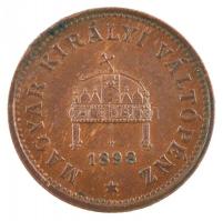 1898KB 1f bronz Magyar Királyi Váltópénz T:1-,2 patina Adamo K1