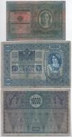 Ausztria 1918. 10.000K vízszintes "DEUTSCHÖSTERREICH" felülbélyegzéssel + 1919. (1902) 100...