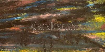 Nagy István (1873-1937): Táj fákkal. Akvarell, szén, pasztellkréta, papír. Jelezve jobbra lent. Háto...