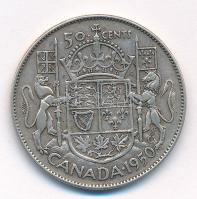 Kanada 1950. 50c Ag "VI. György", dátum nullájában nincsenek vonalak T:2 
Canada 1950. 50...