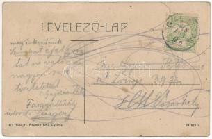 1913 Galánta, Új utca, zsinagóga. Adamkó Béla kiadása 612. / street view, synagogue (felületi sérülé...