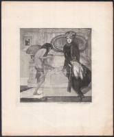 Franz von Bayros (1866-1924): Erotikus Heliogravúr, papír, jelzett a nyomaton Choisy Le Conin 15 ×16 cm