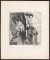 Franz von Bayros (1866-1924): Erotikus Heliogravúr, papír, jelzett a nyomaton Choisy Le Conin 15 ×16 cm