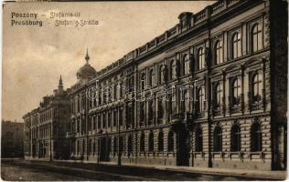 1907 Pozsony, Pressburg, Bratislava; Stefánia út / Stefanie-Straße / street view (EK)
