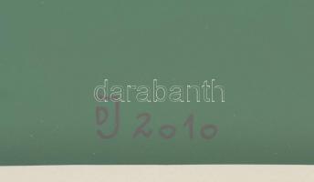 Dévényi János (1956): Fekvő formák. Akril, papír, jelzett, üvegezett keretben 30x40 cm