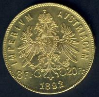 Ausztria 1892. 8Fl/20Fr Au 6,4516g T:1/2+ ph