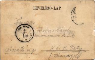 1902 Komárom, Komárno; Téli kikötő, gőzhajó. Spitzer Sándor kiadása / Winterhafen / winter dock, por...