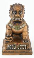 Bali szobor, sárkány, labdával. Műgyanta és gipsz öntvény. Kézzel festett. 20 cm