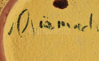 Pesthidegkúti tál. Tervező: Csizmadia Margit (1925-1991). Színes mázakkal festett kerámia, hibátlan....