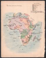 8 db régebbi, kézzel rajzolt térkép (kontinensek), négy lapon. 30,5×23,5 cm