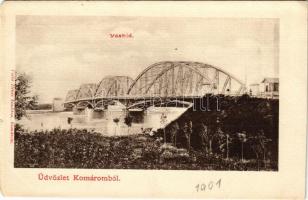 1901 Komárom, Komárno; Vashíd / iron bridge (vágott / cut)