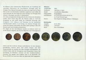 Portugália 2002. Komplett Euro forgalmi pénz sor bélyeges érmés borítékon, elsőnapi bélyegzővel T:2 ...