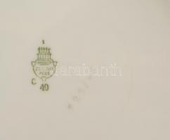 Zsolnay hat személyes, étkészlet. Matricás, jelzett, egyik kis tányér törött