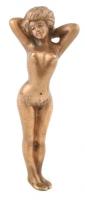 Bronz női akt szobor rögzítő lyukkal 24 cm