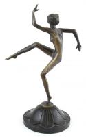 Bakonyi Sándor (1892-1937): Art deco táncos. Bronz fa alapon 32 cm jelzett