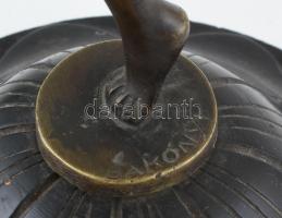 Bakonyi Sándor (1892-1937): Art deco táncos. Bronz fa alapon 32 cm jelzett