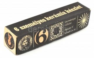 Retro kerámia pálinkás szett, eredeti dobozában. Iparművész kerámia