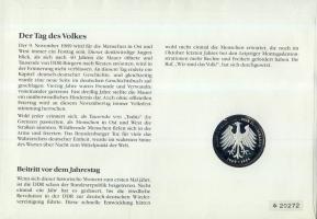 Németország 1989. "A fal megnyitása" Ag 20,1g érmés borítékon 2 db bélyeggel, alkalmi bély...