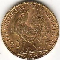 Franciaország 1906 20Fr arany 6,451gr T:3