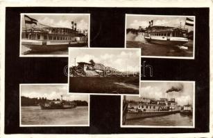 Komárom, Komárno; híd, gőzhajók; SS Erzsébet királyné, / bridge, steamships vissza So. Stpl