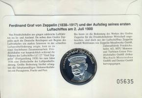 NSZK DN  "Zeppelin" Ag 23,8g bélyeges érmés borítékon, alkalmi bélyegzővel T:PP hátoldali ...