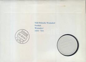 NDK 1989. Filatéliai porcelán emlékérem érmés borítékon (expressz, ajánlott) komplett bélyegsorral +...