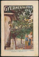1933 Gyermeknaptár, az Országos Állatvédő Egyesület kiadása, 64p