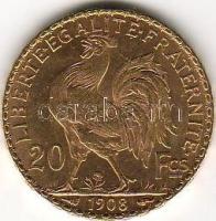 Franciaország 1908 20Fr arany 6,451gr T:3