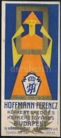 cca 1930 Hoffmann Ferencz Képkereskedő és Képkeretgyáros 1880-1930 art deco reklámos számolócédulája, 15x6 cm