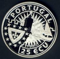 Portugália 1992. 25Ecu Ag "Tengerészek, hajó" T:PP