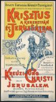 cca 1910 Krisztus a keresztfán és Jeruzsálem, Feszty-Társaság Körkép-Palotájában, litografált számolócédula