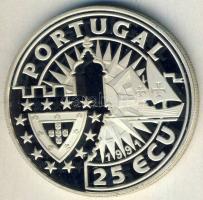 Portugália 1991. 25Ecu Ag "Tengerészek, hajó-Navagador" T:PP