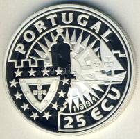 Portugália 1991. 25Ecu Ag "Tengerészek, hajó-Navagador" T:PP