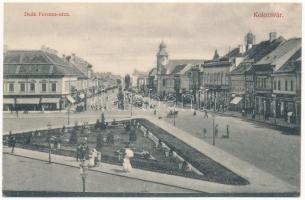 Kolozsvár, Cluj; Deák Ferenc utca, Tamási Tamás és társa és Stein üzlete. Schuster Emil kiadása / street, shops