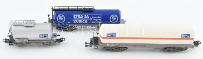Märklin H0 4787 cikkszámú vasútmodell, tartálykocsi szett (ETRA AG Zürich 50. jubileum), újszerű állapotban, eredeti dobozában / Märklin H0 No. 4787 model railway, tank carriage set (ETRA AG Zürich 50th Anniversary), in good condition, in original box