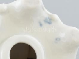 Német porcelán fiú figura, kézzel festett, jelzett, kis kopásnyomokkal, m: 17,5 cm