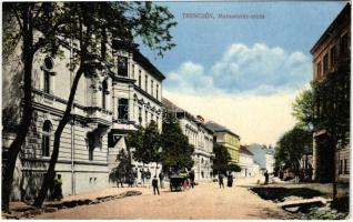 1916 Trencsénteplic-fürdő, Bad Trencianske Teplice; Marsovszky utca, Magy. kir. adóhivatal. Weisz Náthán kiadása / street, tax office