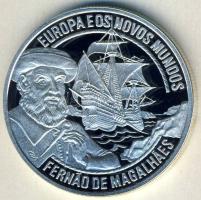 Portugália 1997. 25Ecu Ag "Tengerészek, hajó-Magalhaes" T:PP