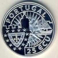 Portugália 1996. 25Ecu Ag "Tengerészek, hajó-Cabral" T:PP
