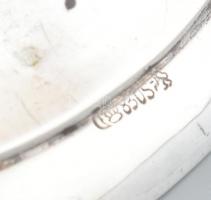 Ezüst (Ag) német szecessziós gyertyatartó, jelzett, 1900 körül, nettó: 296g, m: 13 cm, d: 13 cm