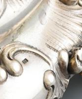 Ezüst (Ag) neorokokó gyertyatartó, nemesi koronás monogrammal, jelzett, hibátlan, nettó: 610 g, m: 3...